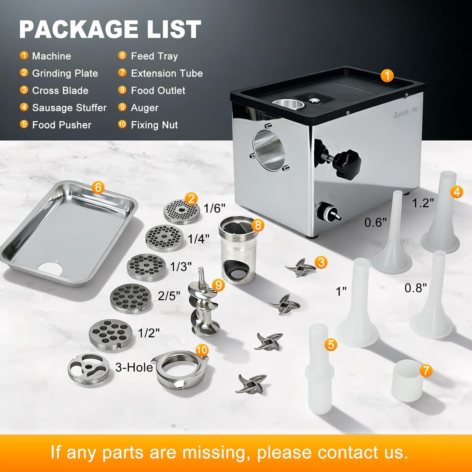 Anatole Elektrische Vleesmolen 1300W - 35% Korting