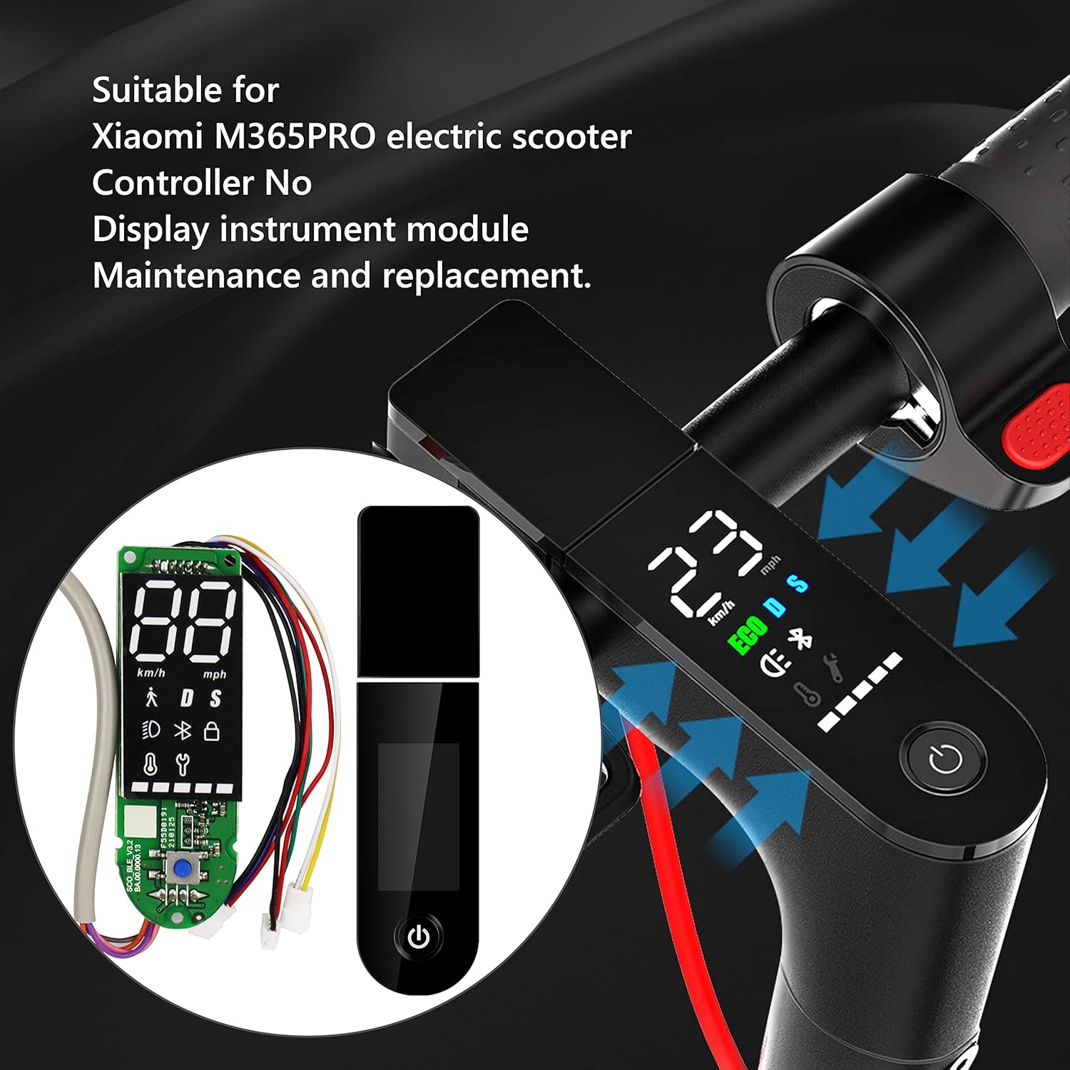 Scooter Dashboard V2.0 met Bluetooth - Xiaomi 1S M365 Pro 2