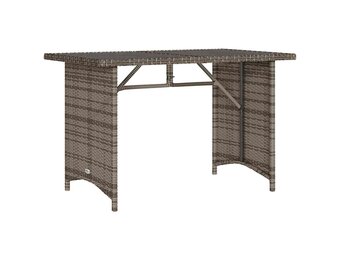vidaXL Tuintafel met Glas & 34% Korting - Grijs
