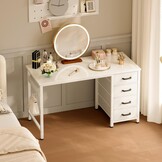 ODK Klein Wit Bureau met 4 Laden - 34% Korting