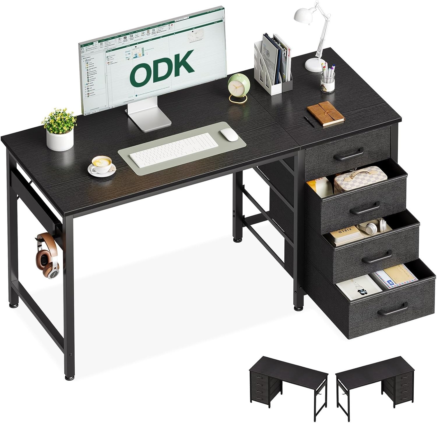 ODK Klein Wit Bureau met 4 Laden - 34% Korting