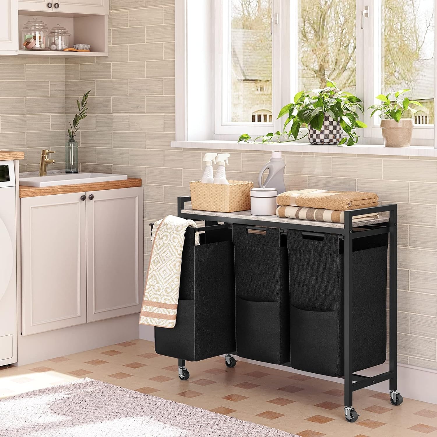 HOOBRO Wasmand met Plank & 3 Zakken - 34% Korting