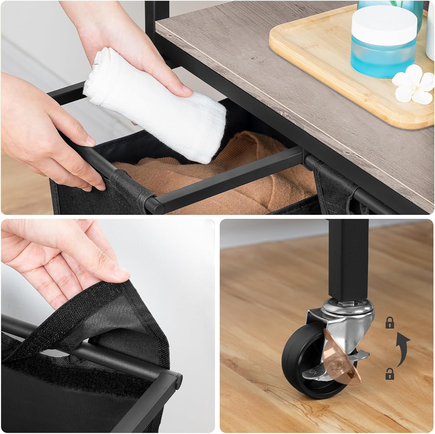 HOOBRO Wasmand met Plank & 3 Zakken - 34% Korting