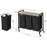 HOOBRO Wasmand met Plank & 3 Zakken - 34% Korting