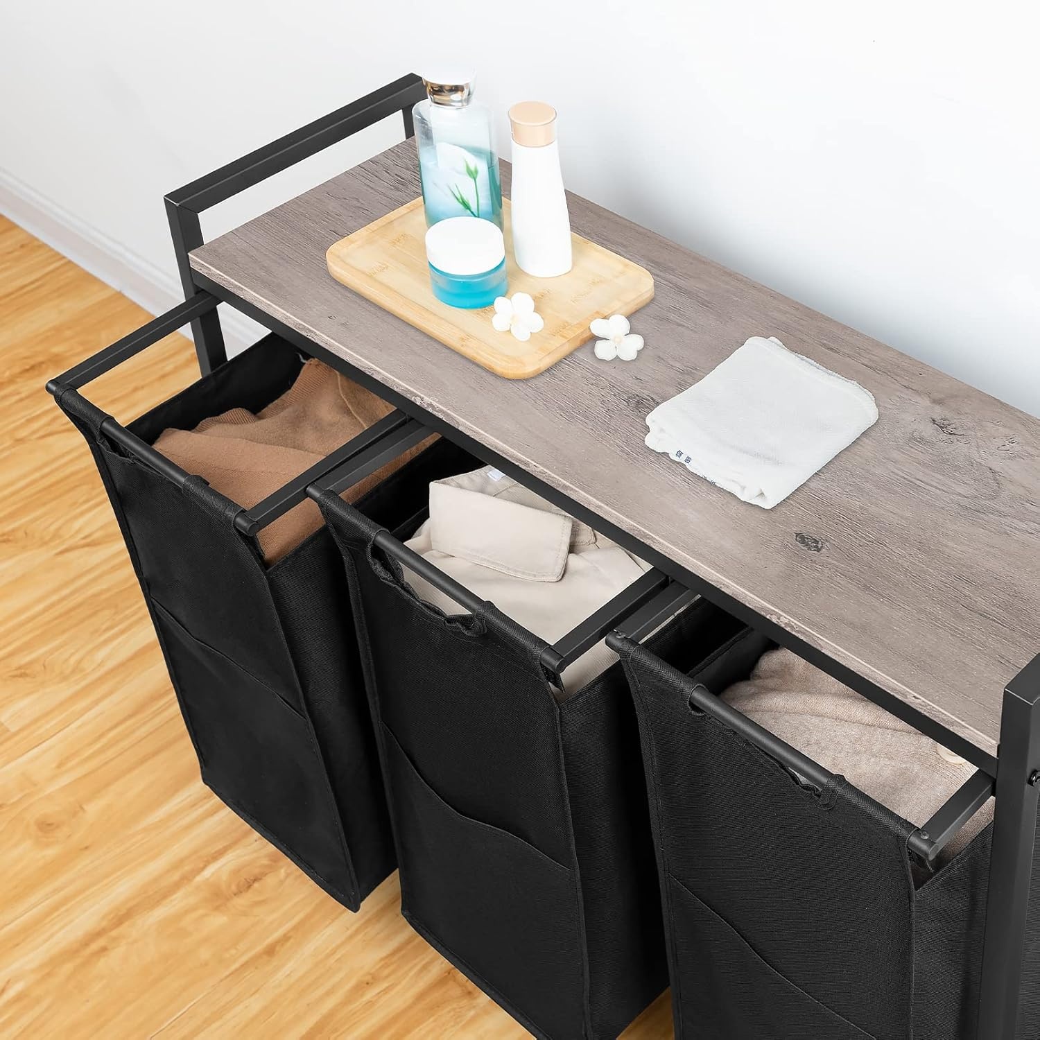 HOOBRO Wasmand met Plank & 3 Zakken - 34% Korting