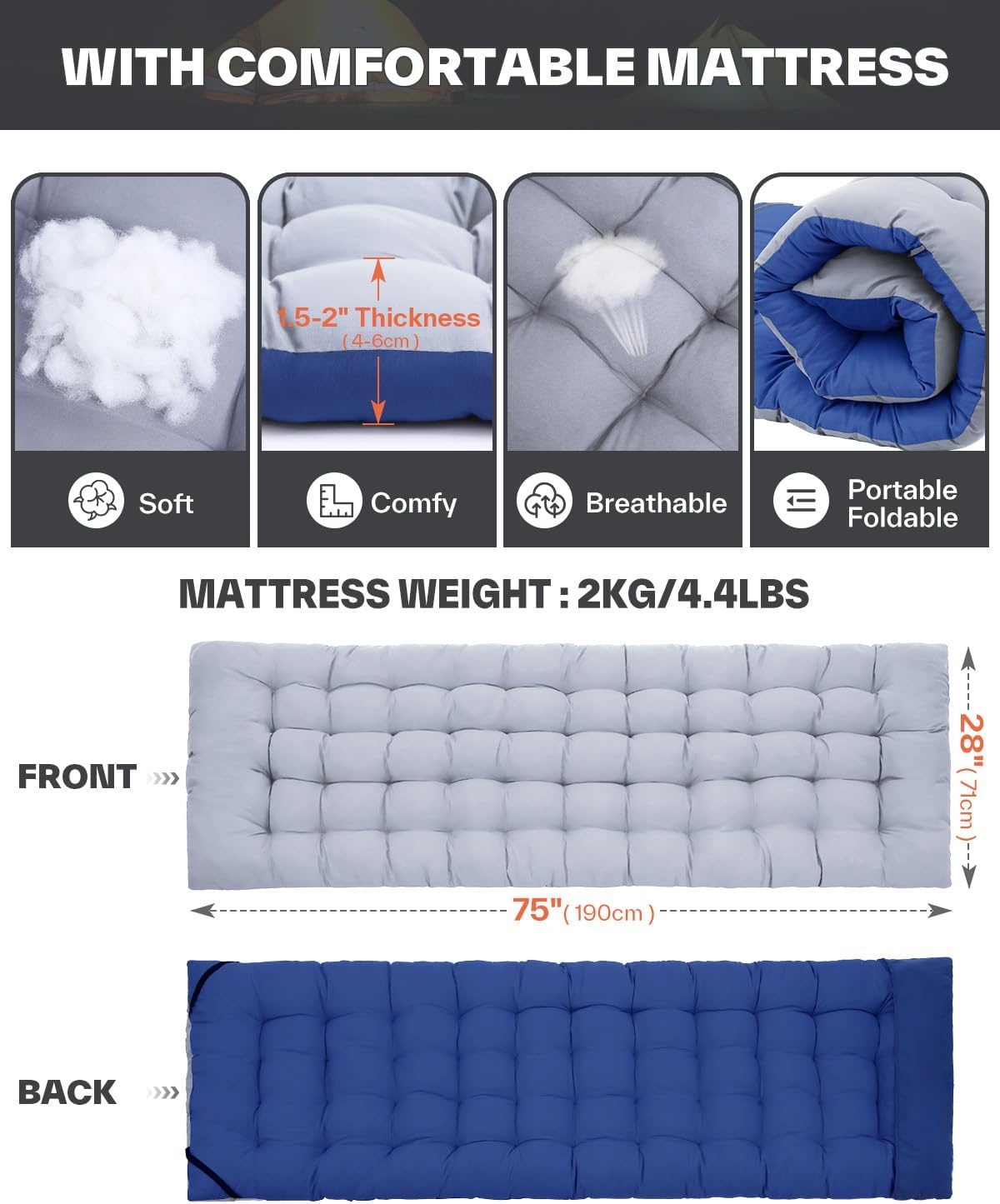 Sportneer Veldbed XXL (Grijs) - 34% Korting!