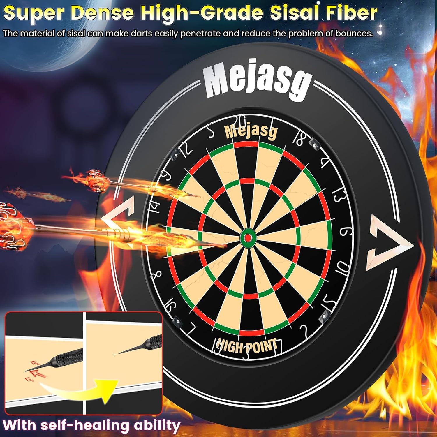 Professioneel Dartbord Sisal 29% Korting - Incl. Surround & 6 Darts