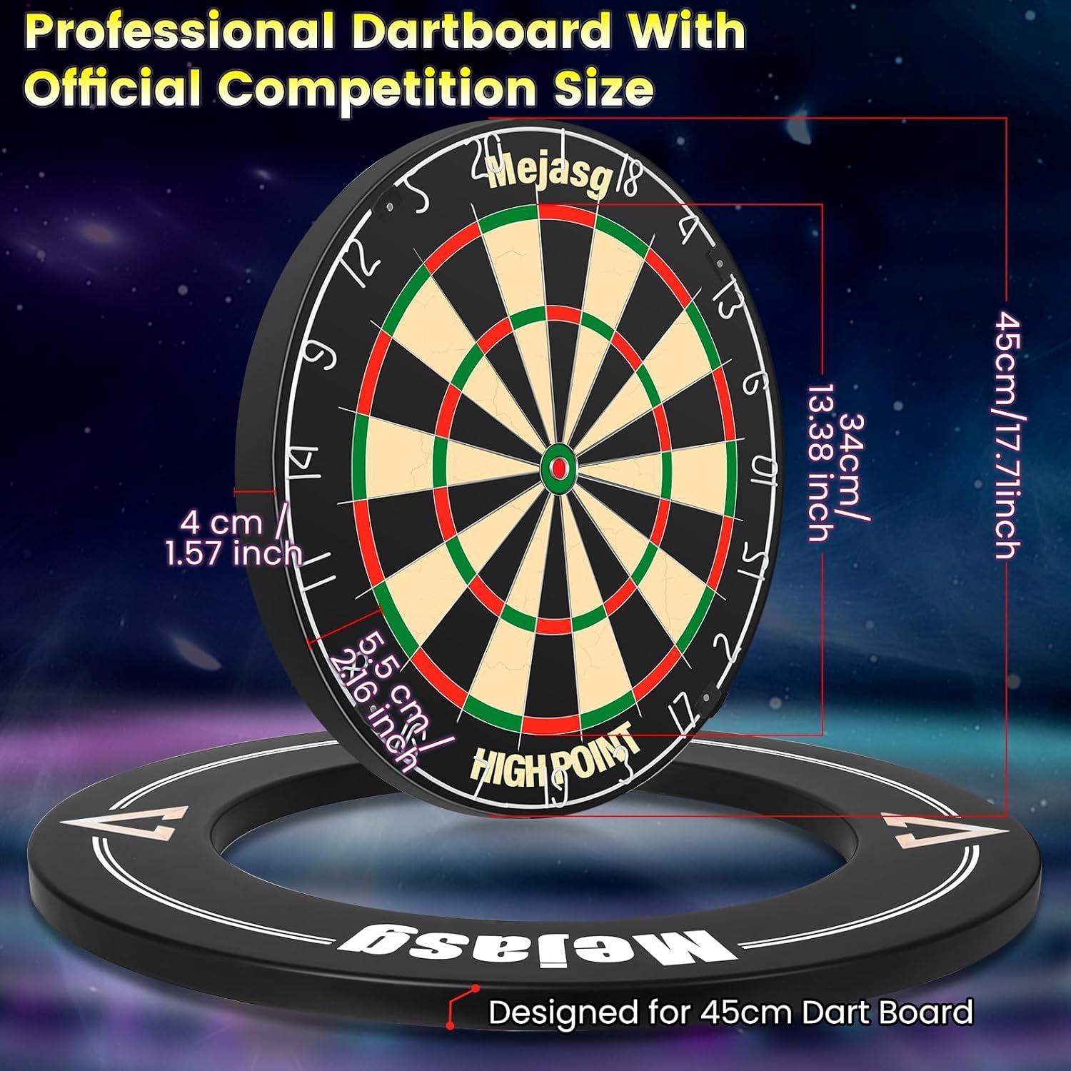 Professioneel Dartbord Sisal 29% Korting - Incl. Surround & 6 Darts