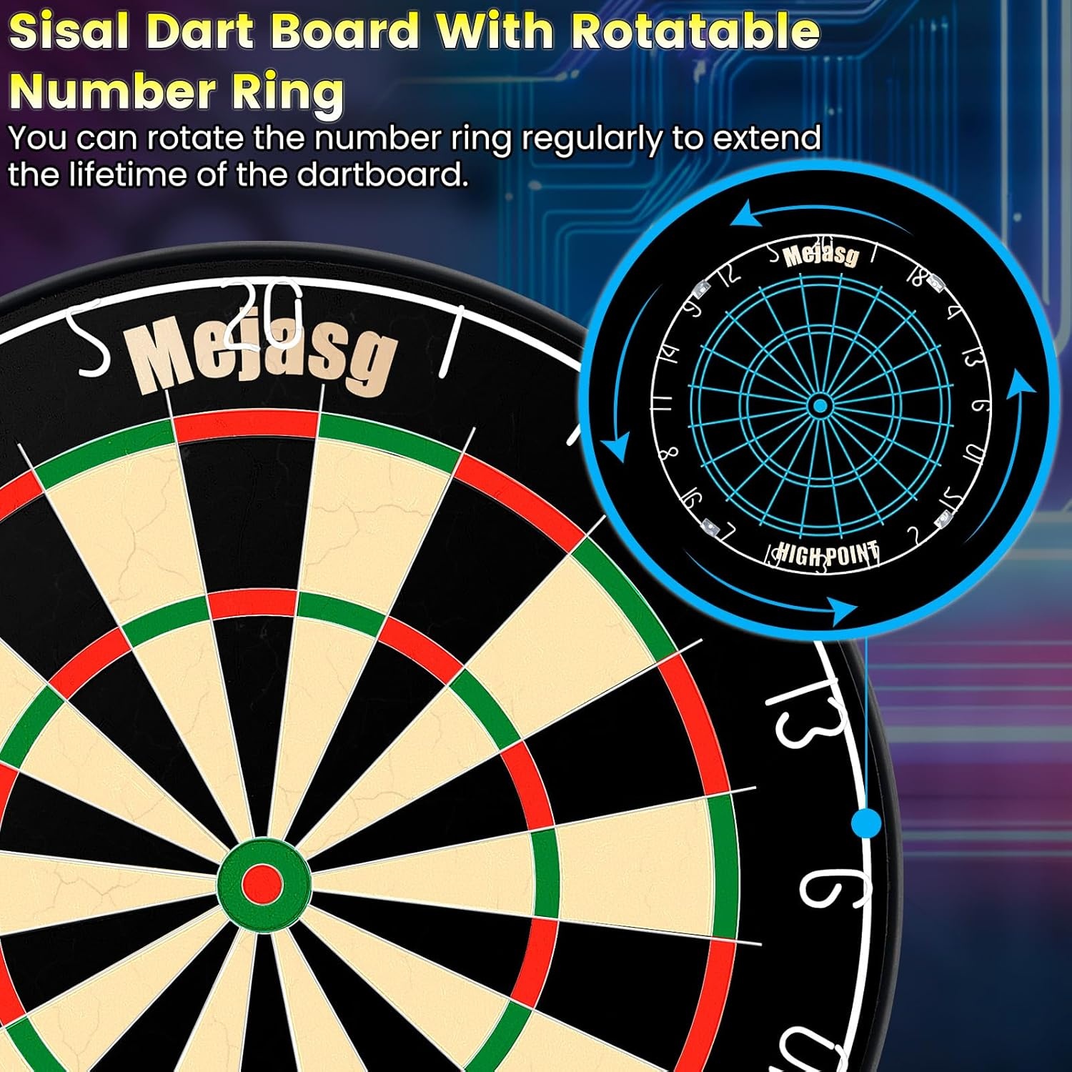 Professioneel Dartbord Sisal 29% Korting - Incl. Surround & 6 Darts