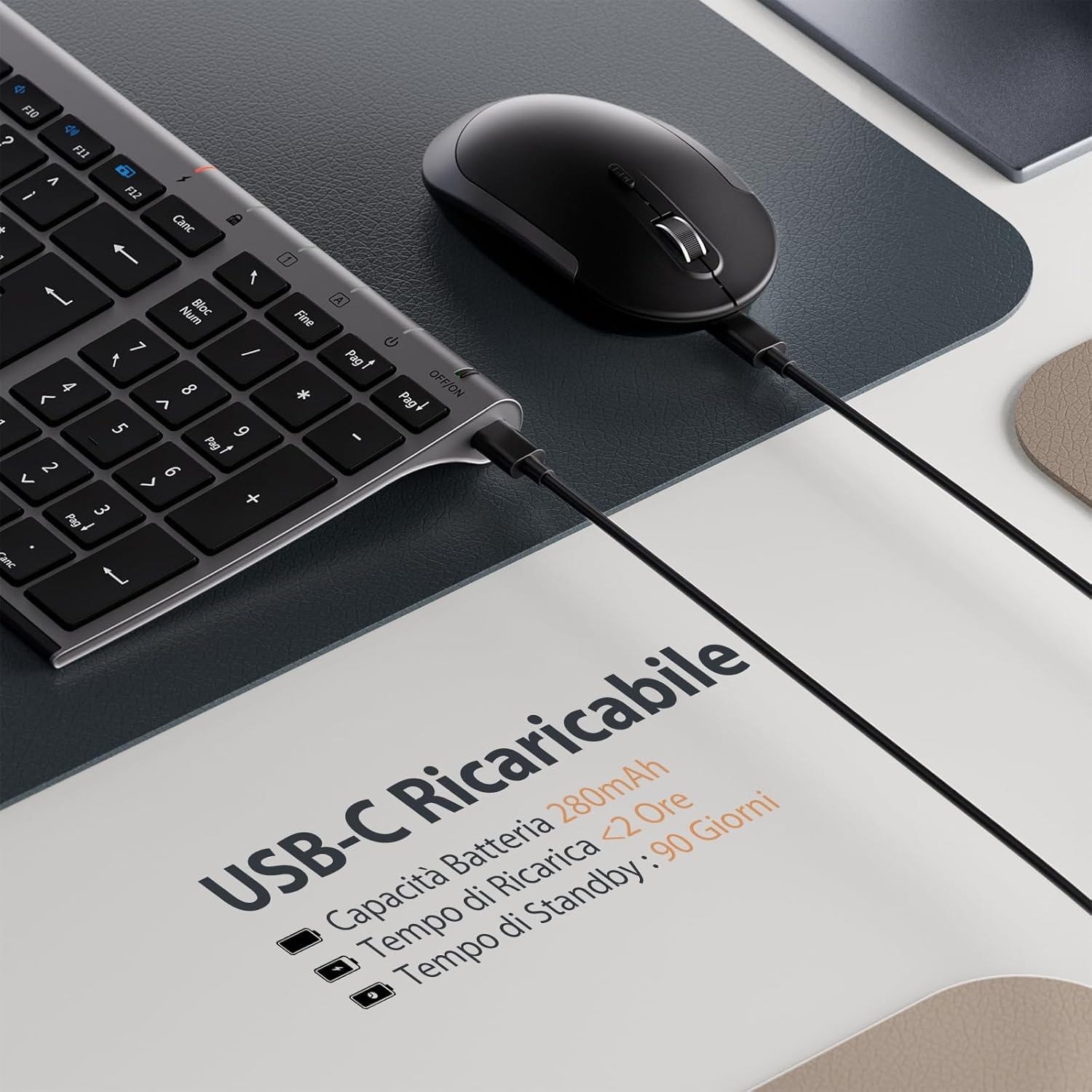 iClever Draadloos Toetsenbord & Muis: Oplaadbaar, Ergonomisch (29% Korting!)