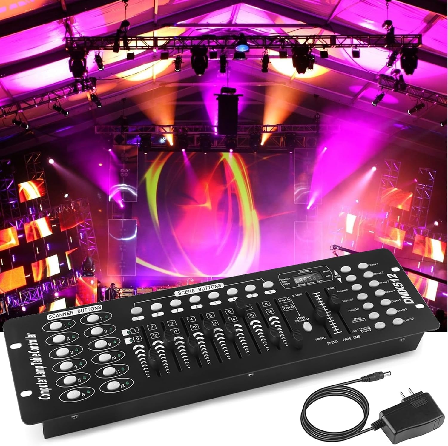 U`king DMX512 Lichtcontroller Console 192 Kanalen - DJ Disco Stage Verlichting
