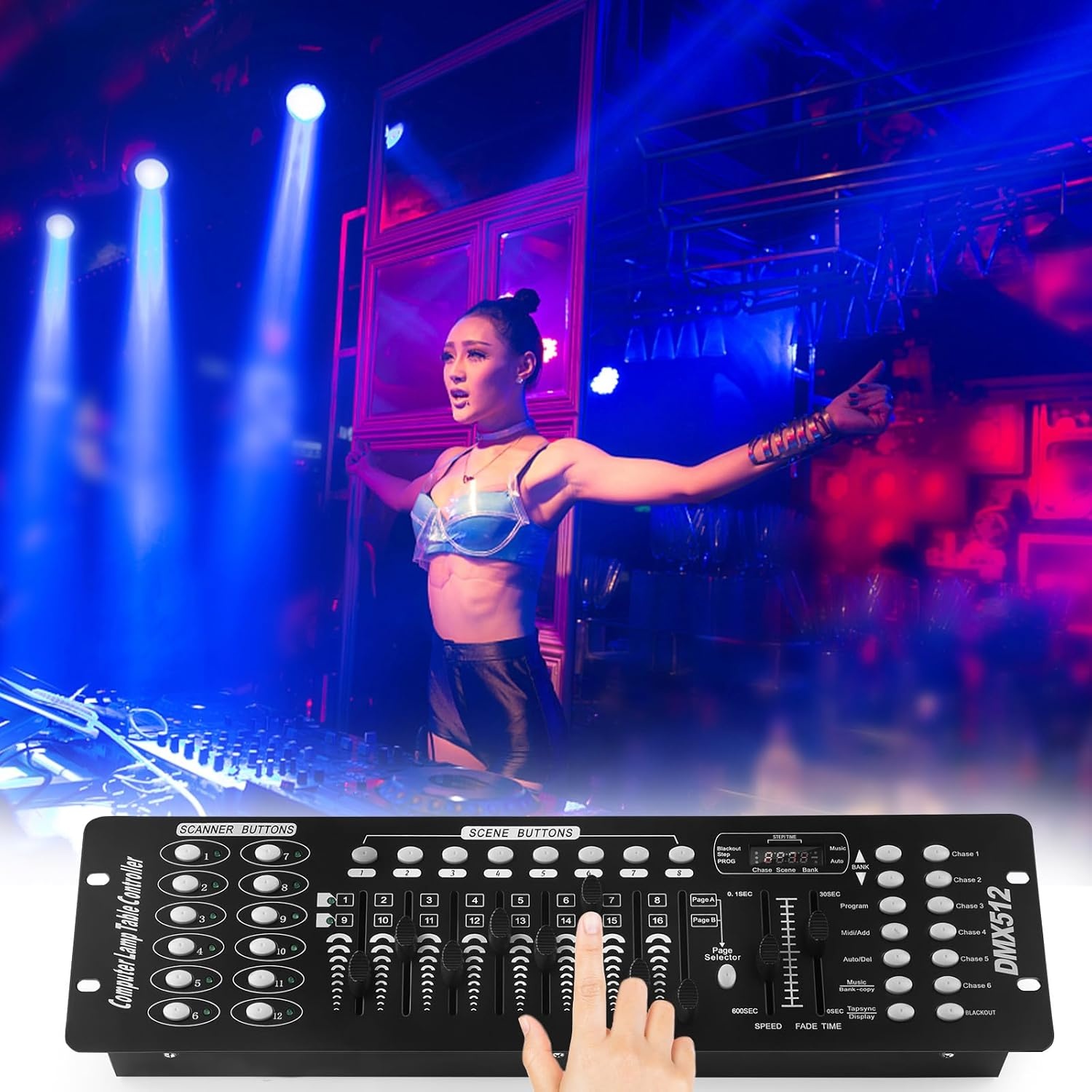 U`king DMX512 Lichtcontroller Console 192 Kanalen - DJ Disco Stage Verlichting