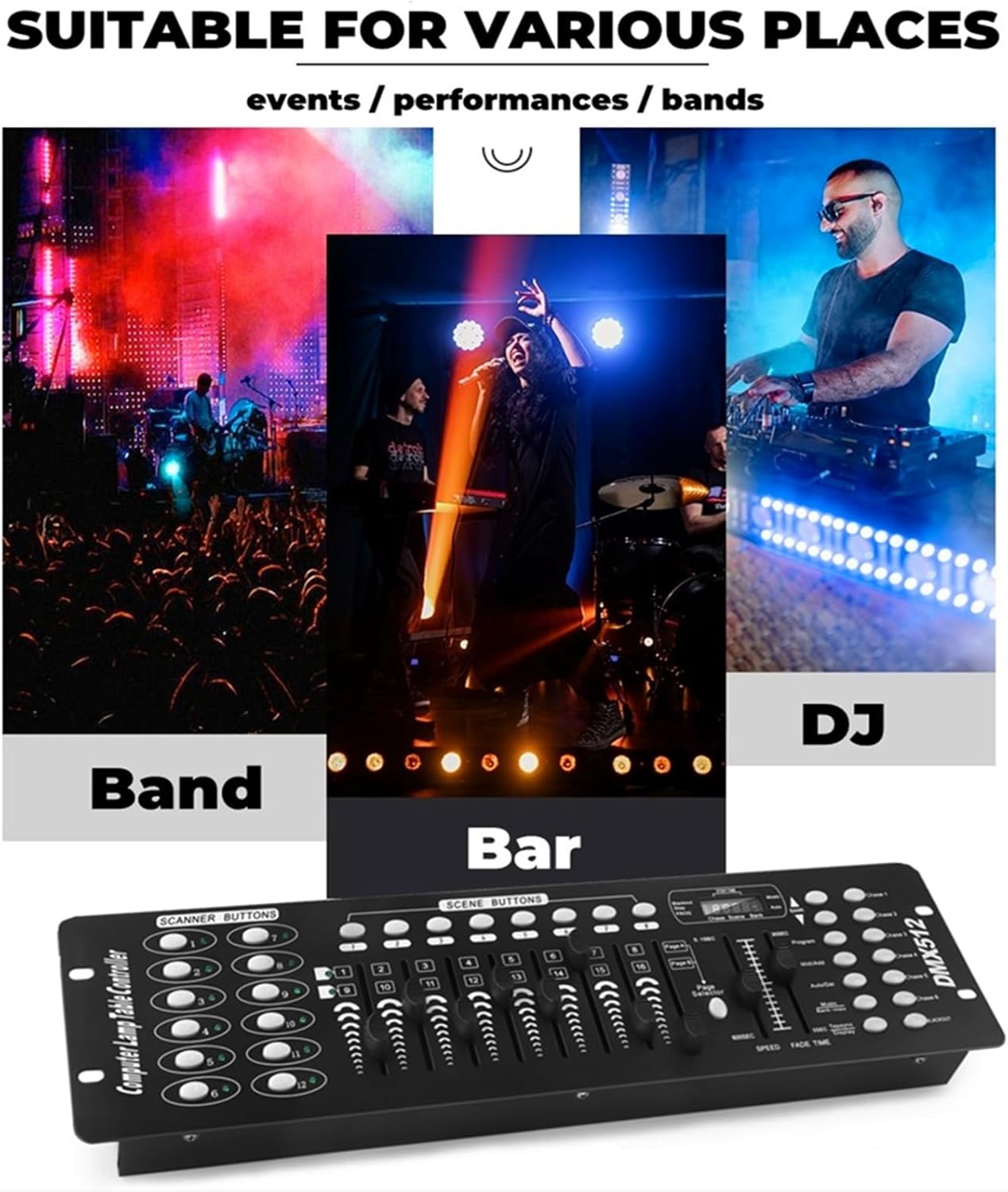 U`king DMX512 Lichtcontroller Console 192 Kanalen - DJ Disco Stage Verlichting