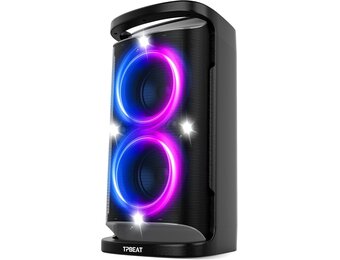 TPBEAT Bluetooth luidspreker, groot, partybox, 160 W powerful, luid geluid, diepe bas, muziekbox, bluetooth, groot met led-lichtshow, snel opladen, 15 uur accu, TF, AUX, EQ, voor feestjes, backyard