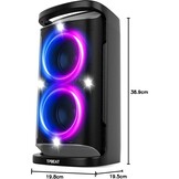 TPBEAT Bluetooth luidspreker, groot, partybox, 160 W powerful, luid geluid, diepe bas, muziekbox, bluetooth, groot met led-lichtshow, snel opladen, 15 uur accu, TF, AUX, EQ, voor feestjes, backyard