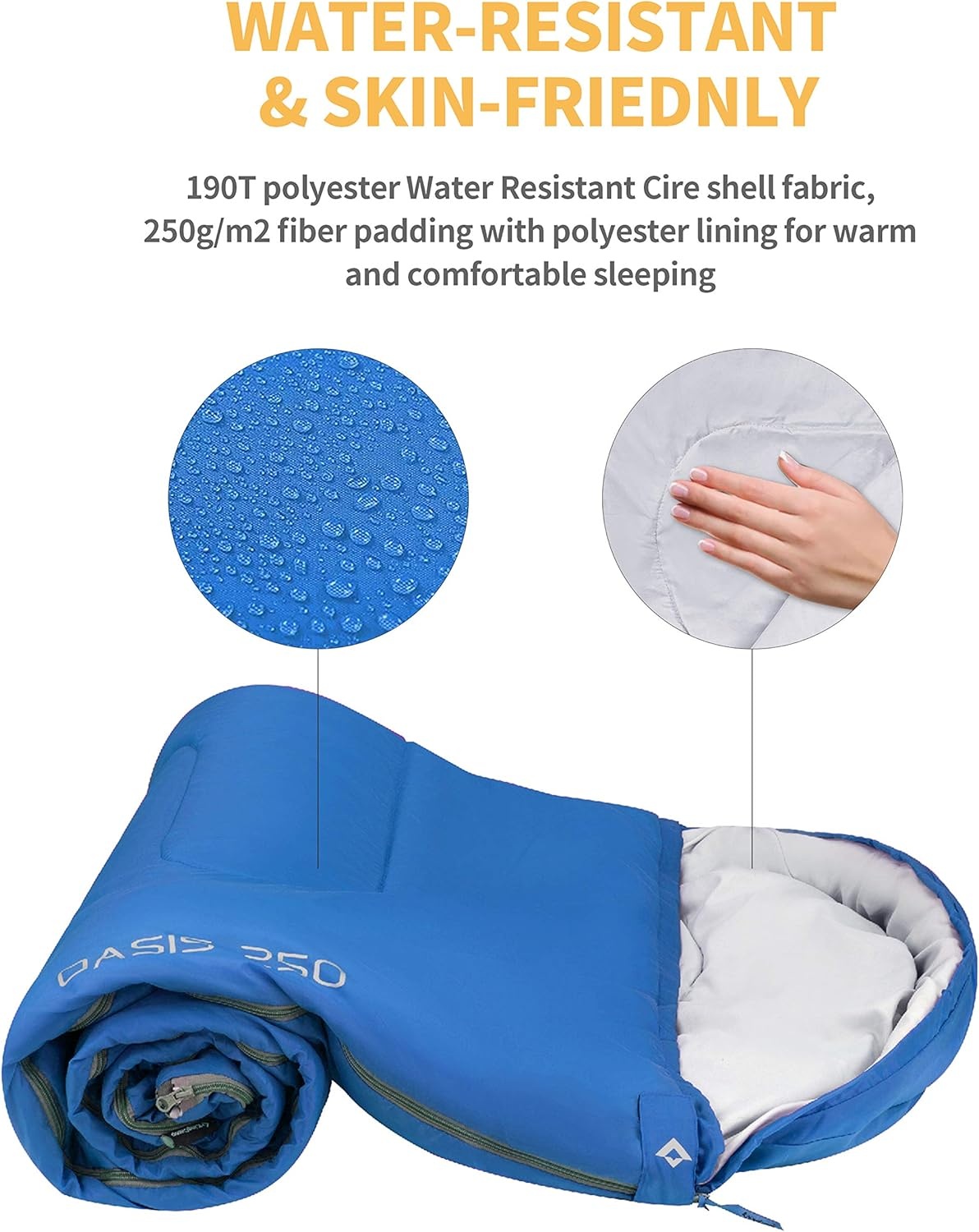 KingCamp Mummieslaapzak - 3 seizoenen, waterdicht, 29% korting