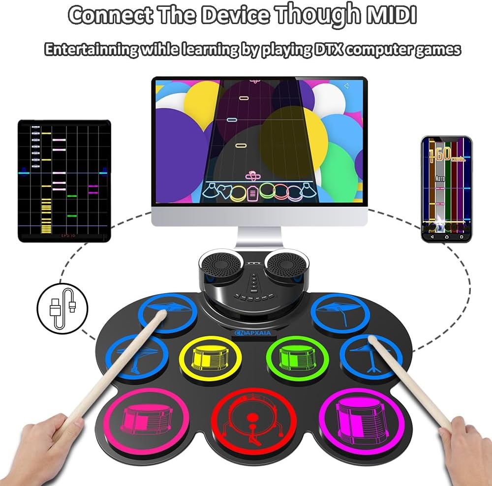 Elektronisch Drumstel Kinderen (29% Korting) - Bluetooth/Koptelefoon