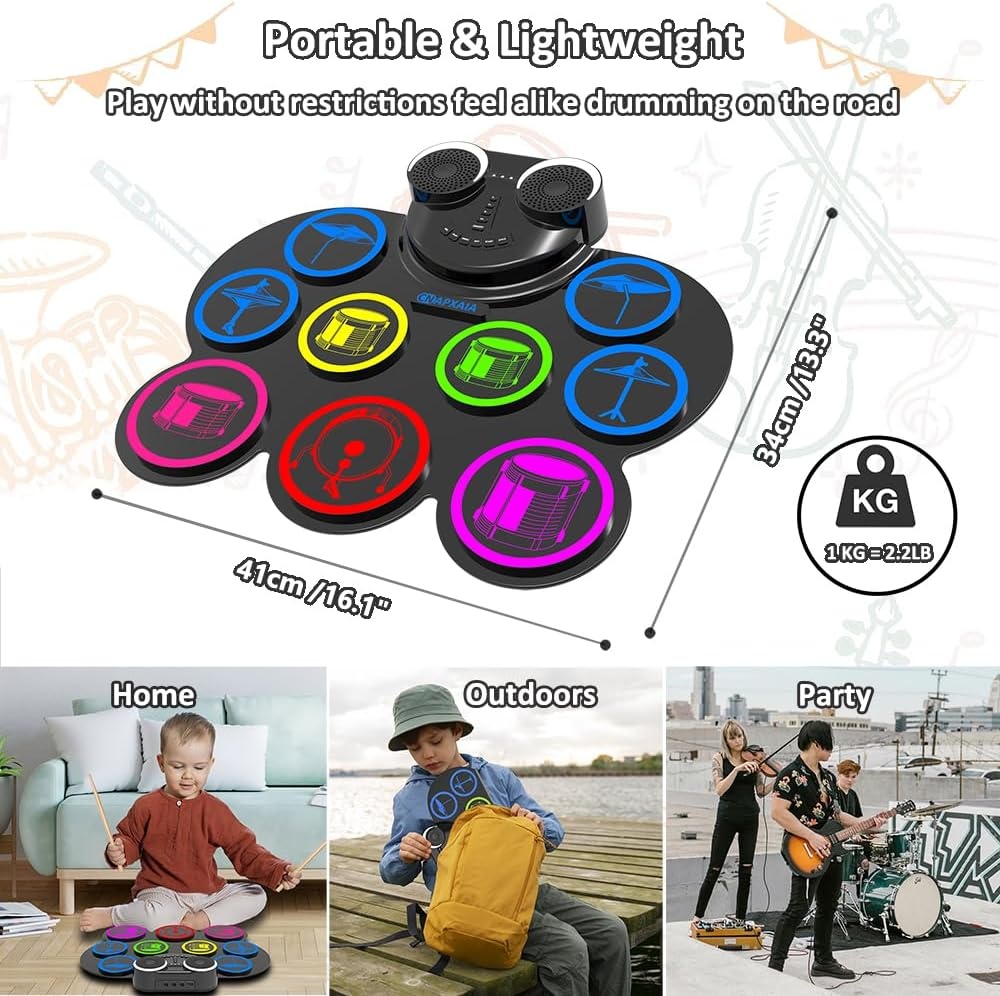 Elektronisch Drumstel Kinderen (29% Korting) - Bluetooth/Koptelefoon