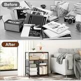 TQVAI Printerstandaard met 4 Opbergplanken - Ruimtebesparend & Organisatie (34% Korting!)