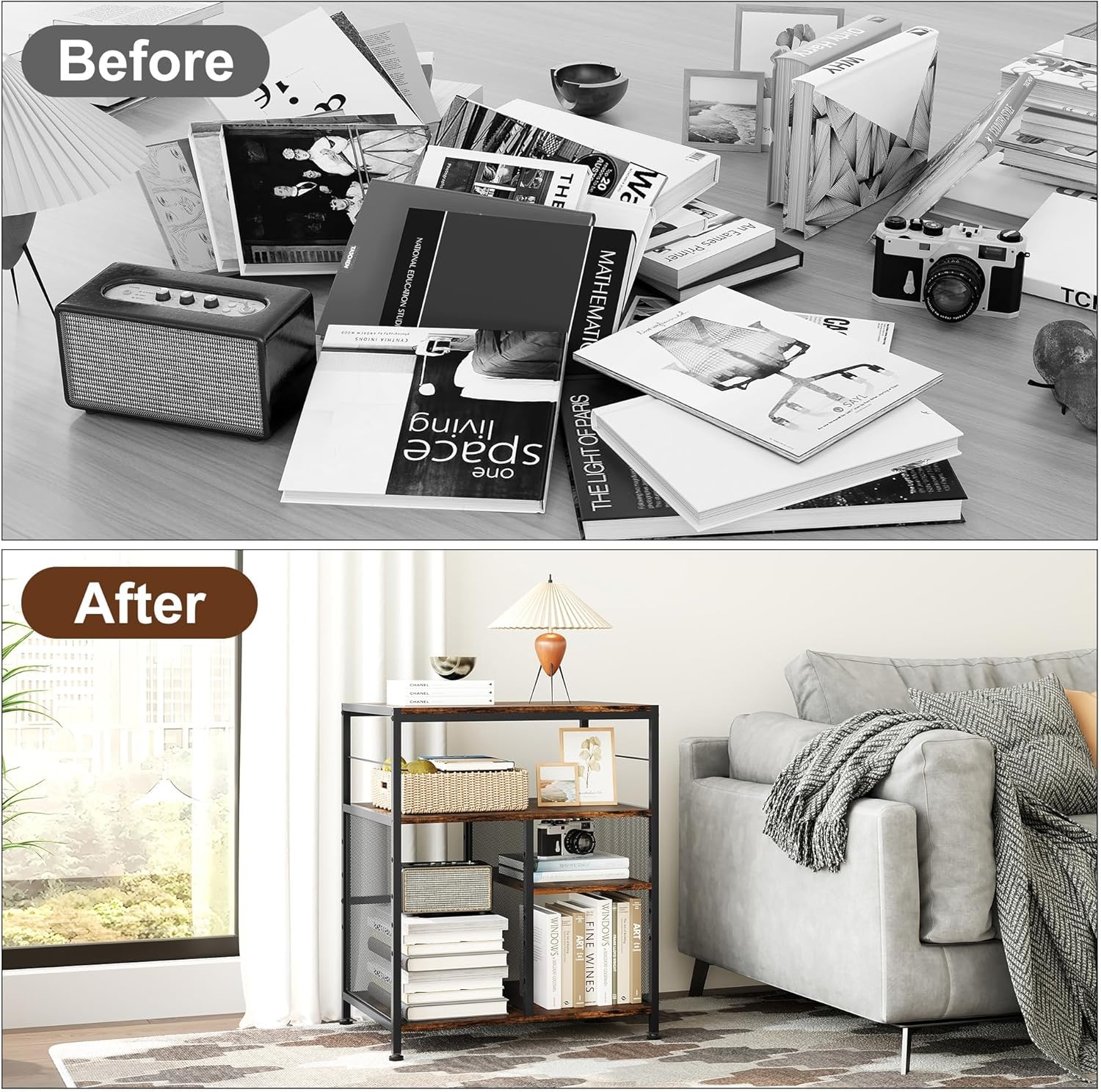 TQVAI Printerstandaard met 4 Opbergplanken - Ruimtebesparend & Organisatie (34% Korting!)