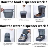 5L Honden- & Kattenvoeder & Waterdispenser Set - Donkergrijs - 33% Korting