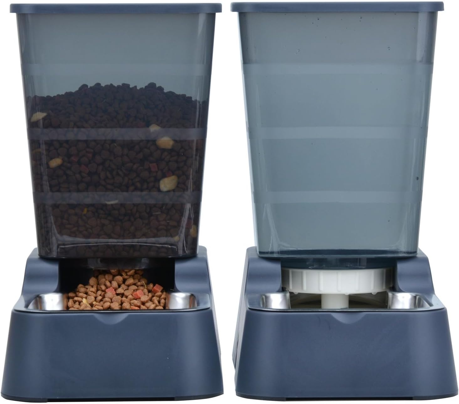 5L Honden- & Kattenvoeder & Waterdispenser Set - Donkergrijs - 33% Korting