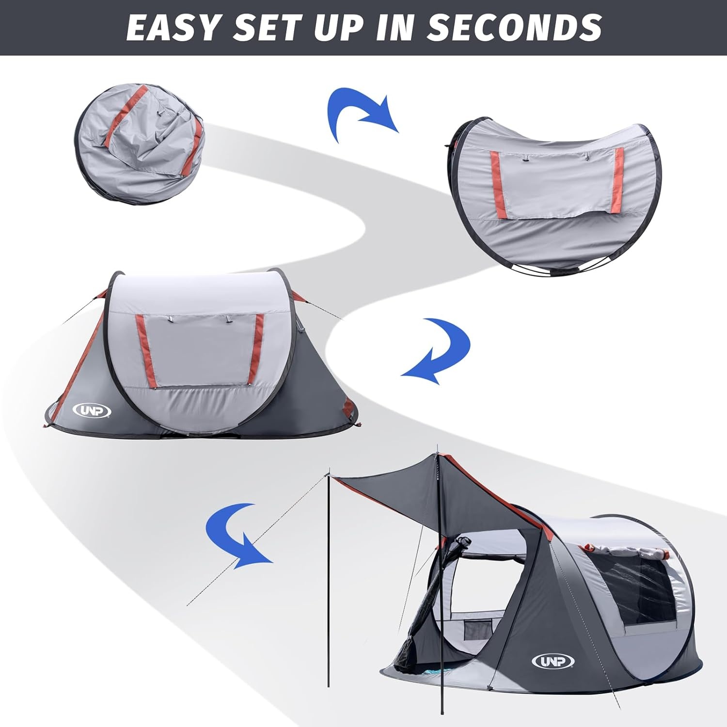 Pop-up Tent 3 Pers. - 34% Korting - Direct Opzetbaar