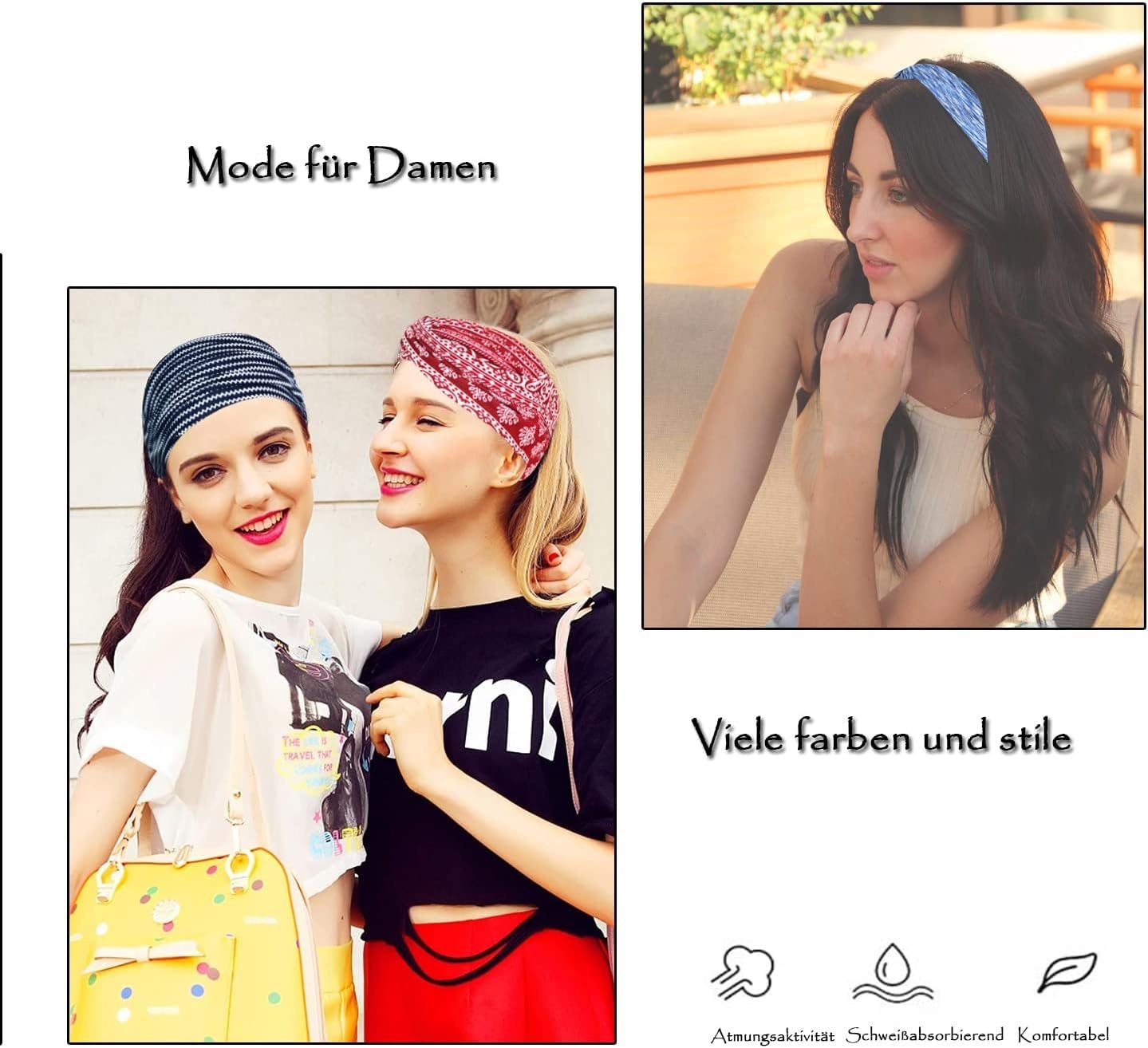 6-delige Set Sport Haarbanden Dames - Dunne Zweetbanden voor Yoga, Hardlopen en Fitness