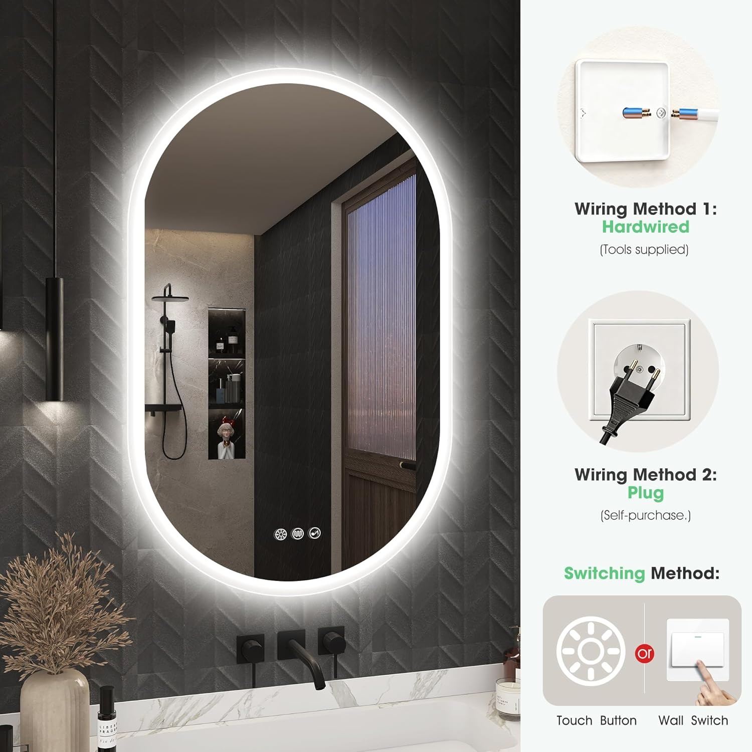 S'bagno Badkamerspiegel 50x80cm Verlichting & Bluetooth - 30% Korting