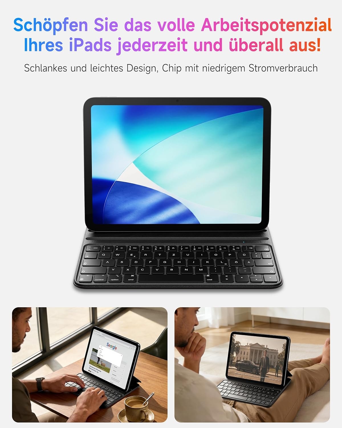 HOU iPad Air 5 Toetsenbord Hoes - Zwart - 29% Korting!