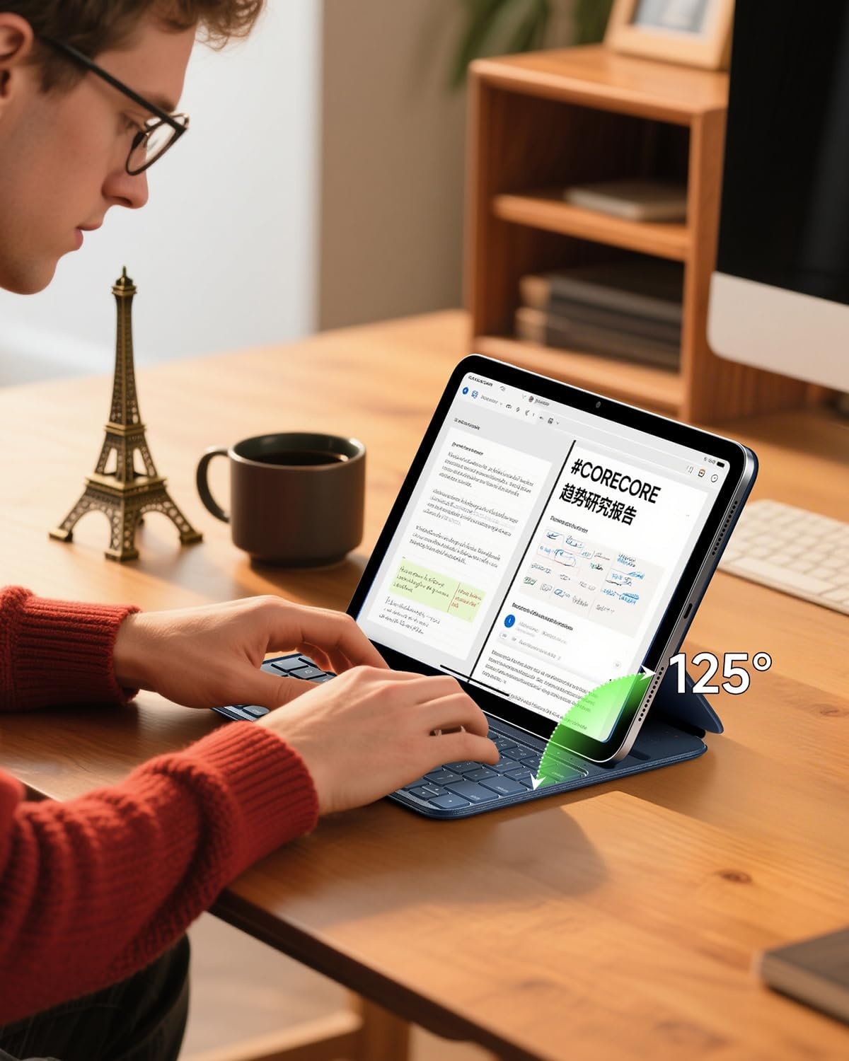 HOU iPad Air 5 Toetsenbord Hoes - Zwart - 29% Korting!