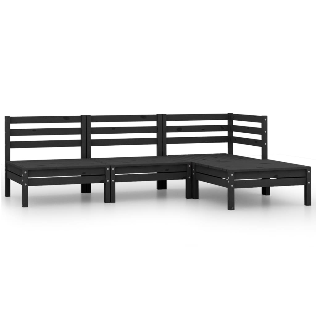 vidaXL Loungeset Grenenhout Zwart - 35% Korting!