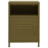 VidaXL Nachtkastje Staal Olijfgroen - 35x35x51 cm - 34% Korting