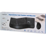 LogiLink Ergonomische Draadloze Toetsenbord-Muis Set - 29% Korting