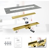 Gouden Doucheafvoer 70cm - Roestvrij Staal - 29% Korting