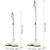 OGORI Elektrische dweil, vloerwisser, elektrisch, draadloos, met sproeifunctie, accu, dweil, polijstmachine + 2 batterijen, 400 ml watertank, led-verlichting, dubbele rotatiemop voor dweilen en