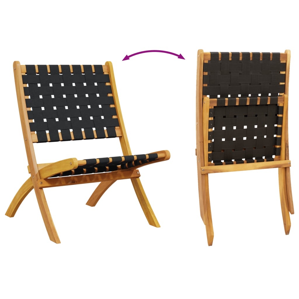 VidaXL Tuinstoelen 2-Pack - Massief Acaciahout & Zwart - 34% Korting!