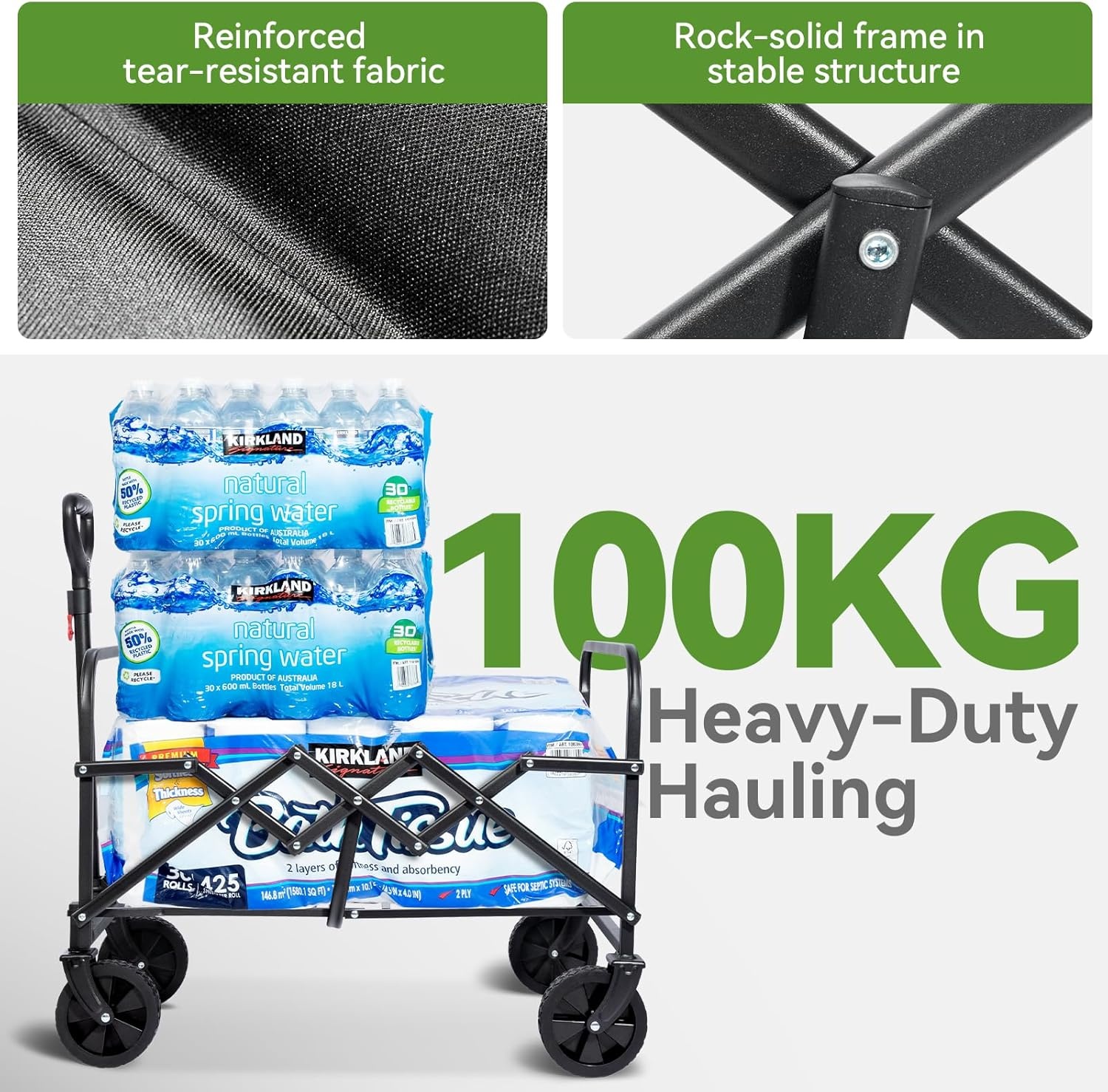 HIKENTURE Opvouwbare Trolley - 65L, 100kg - 59% Korting