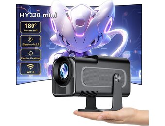【HY320 Mini】Beamer,Full HD,ondersteunt 4K,Android beamer,outdoor mobiele telefoon,draagbare thuisbioscoop,mini-projector,wifi, bluetooth 1080p,180 graden draaibaar,draagbare beamerdeken met