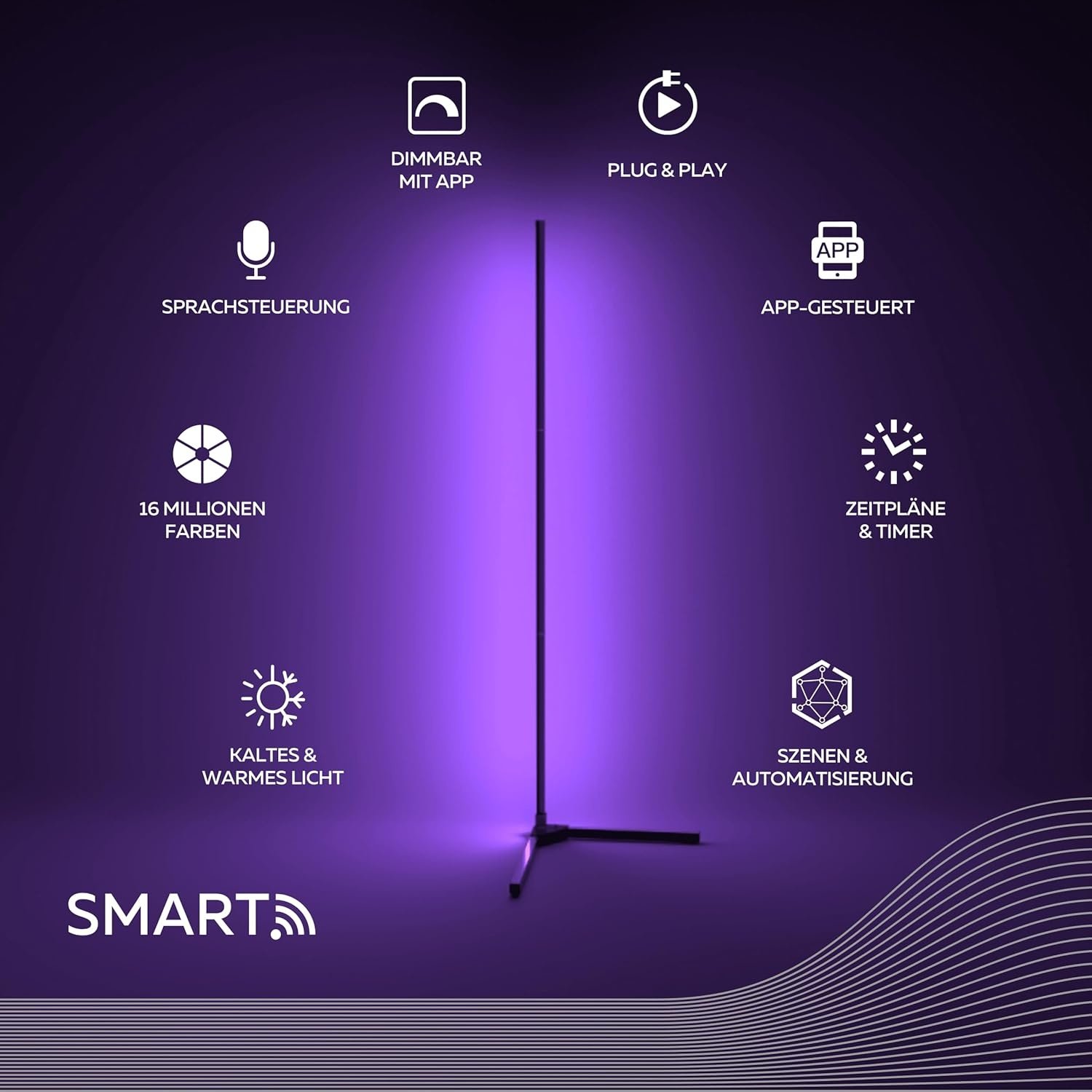 Calex Smart LED Vloerlamp 140cm - 29% Korting