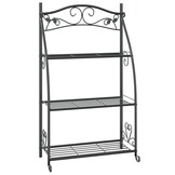 vidaXL Bloemenrek 56x30x96 cm staal zwart