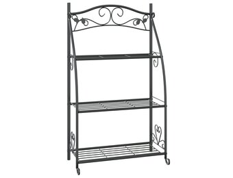 vidaXL Bloemenrek 56x30x96 cm staal zwart