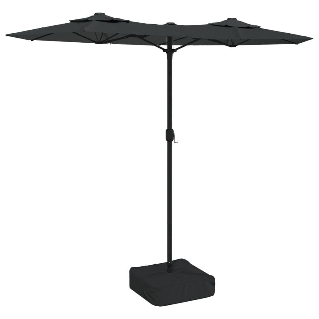 vidaXL Parasol dubbel dak met LED's 316x240 cm antracietkleurig