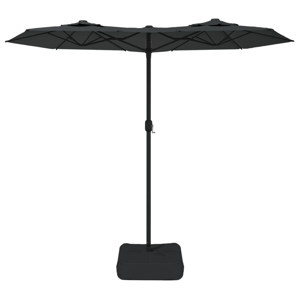 vidaXL Parasol dubbel dak met LED's 316x240 cm antracietkleurig