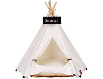 huisdierentipi, hondentent, strepen zebra patroon, verwijderbare en wasbare katten tenten, hond/kat bed, speelhuis met kussen, 50x50x60 cm