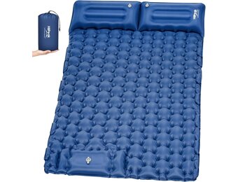 HiiPeak Zelfopblazende slaapmat voor 2 personen, 120 x 200 cm, luchtmatras, camping, dubbele isolerende campingmat voor tent, ultralicht, met hoofdkussen