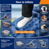 HiiPeak Zelfopblazende slaapmat voor 2 personen, 120 x 200 cm, luchtmatras, camping, dubbele isolerende campingmat voor tent, ultralicht, met hoofdkussen