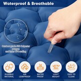 HiiPeak Zelfopblazende slaapmat voor 2 personen, 120 x 200 cm, luchtmatras, camping, dubbele isolerende campingmat voor tent, ultralicht, met hoofdkussen