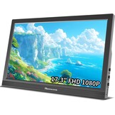 Draagbare monitor 17,3 inch, 1920 x 1080p, 60 Hz, 99% sRGB, HDMI USB-C draagbare monitor, uitgebreid computerscherm met luidspreker, compatibel met telefoon, laptop, Raspberry Pi, Xbox, PS4