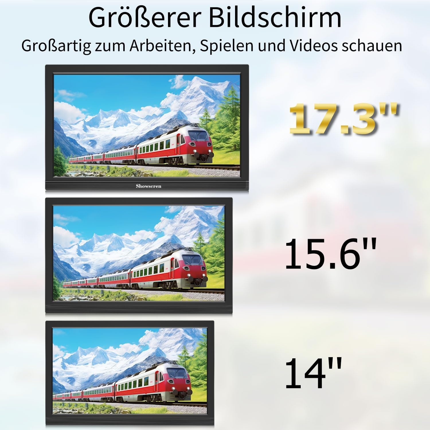 Draagbare monitor 17,3 inch, 1920 x 1080p, 60 Hz, 99% sRGB, HDMI USB-C draagbare monitor, uitgebreid computerscherm met luidspreker, compatibel met telefoon, laptop, Raspberry Pi, Xbox, PS4